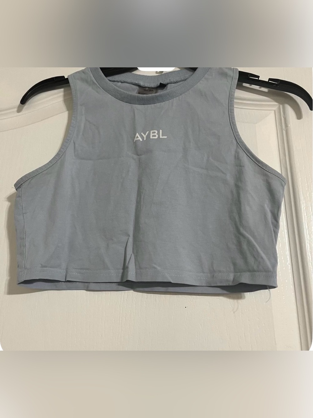 AYBL Pale Blue Cropped Muscle Tank “Size M, but fits Small”